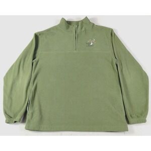 Vintage Primos Fleece Mens Medium Green 1/4 Zip Speak The Language Hunting